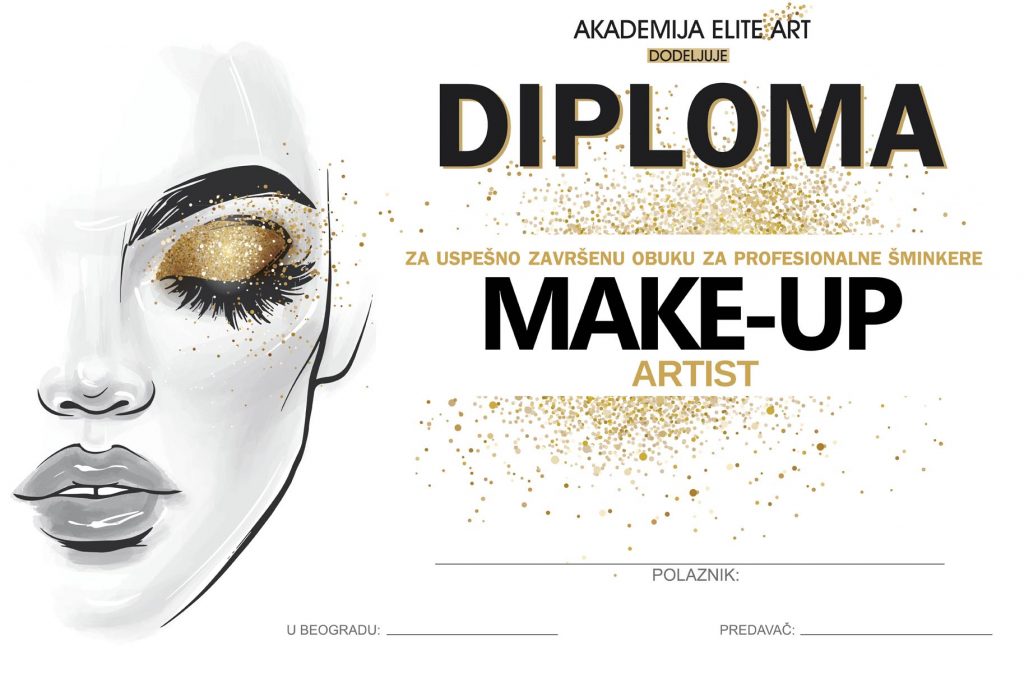 Diploma za make up zavrsen kurs